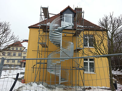 Spindeltreppe als Fluchttreppe